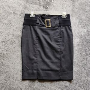 Elegant Black Skirt with Buckle Detail